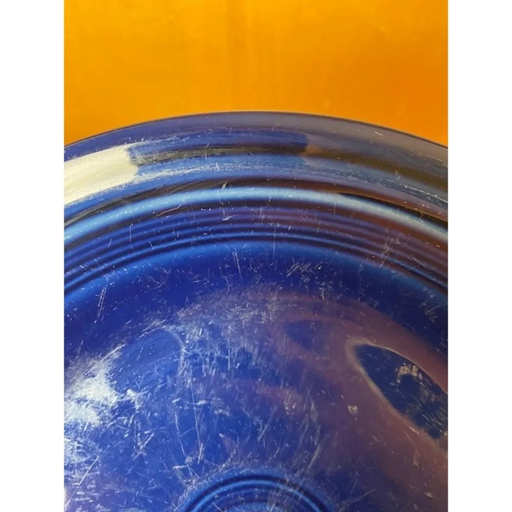 Fiesta Homer Laughlin Cobalt Blue 10.5 Dinner Plates Set of 7 Vintage Ceramic
